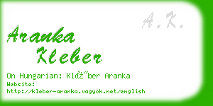 aranka kleber business card